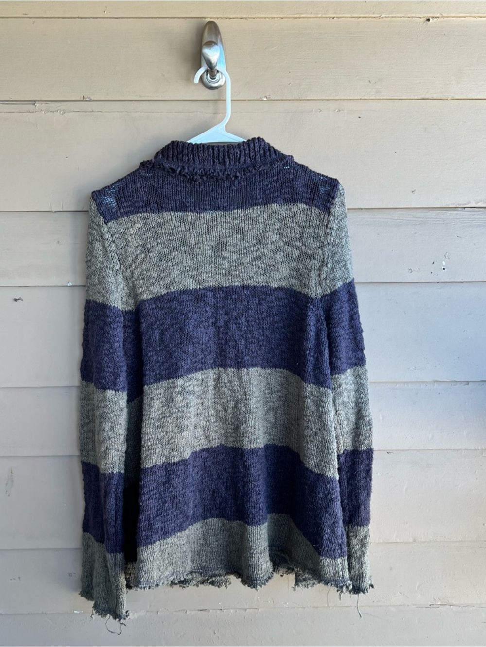 Free People Coat of Arms Bohemian-Military Vibe Knit Jacket Size L - Picture 5 of 6
